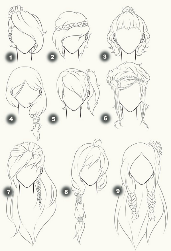 Modèles de cheveux - Dessin.land