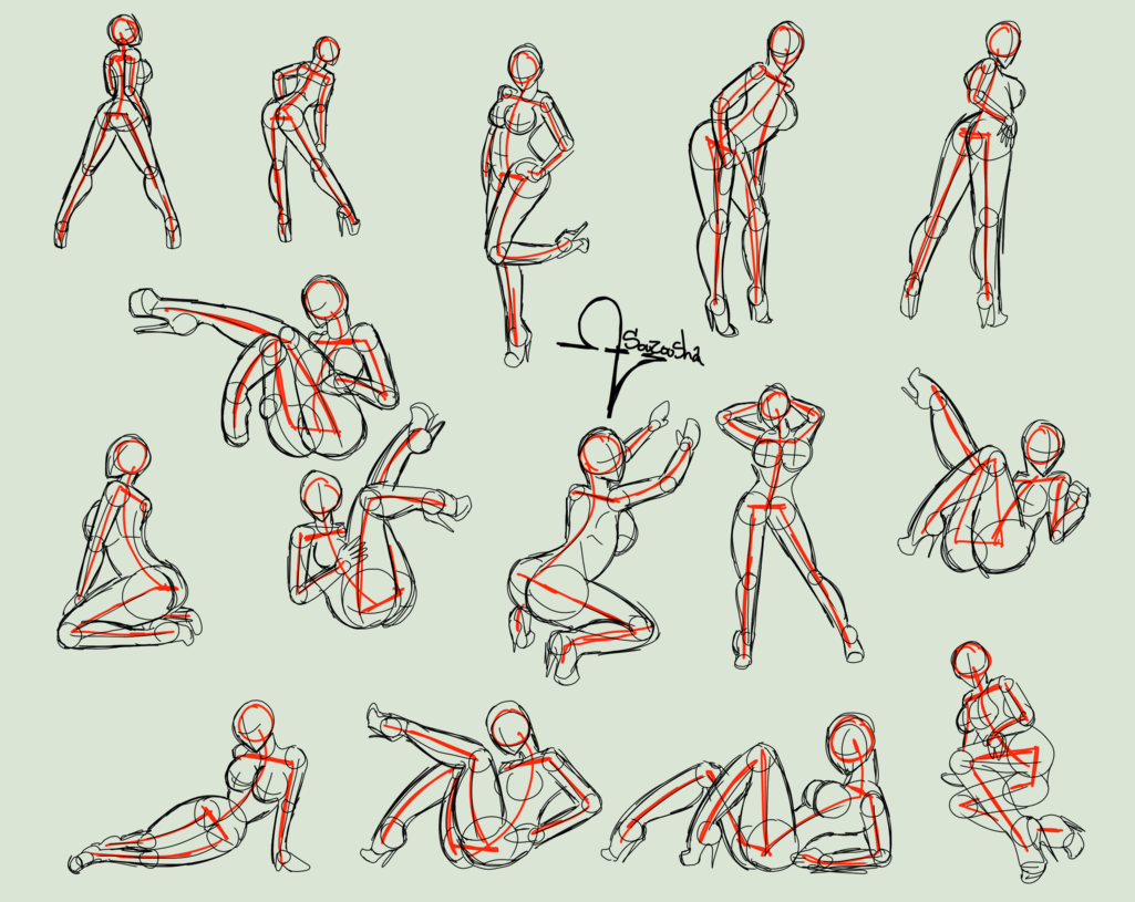 Hot poses drawing